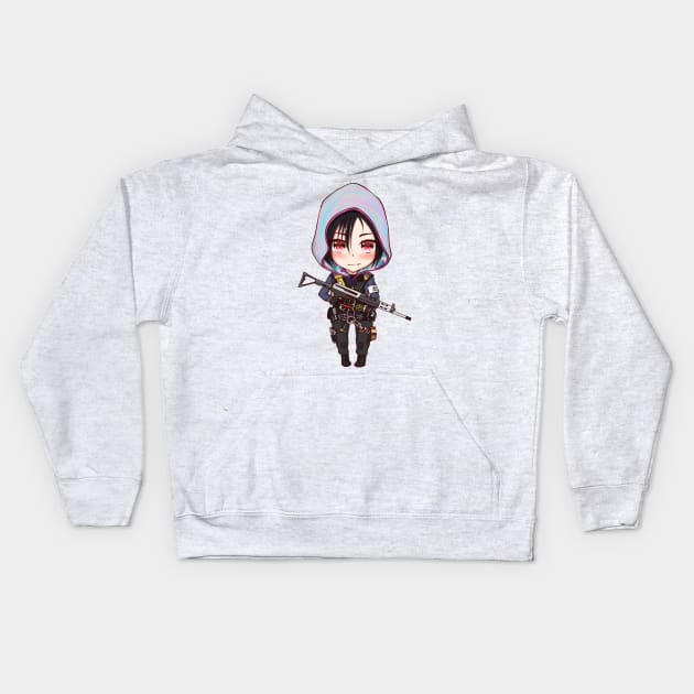 R6 Hibana Chibi Design Kids Hoodie by Antonon